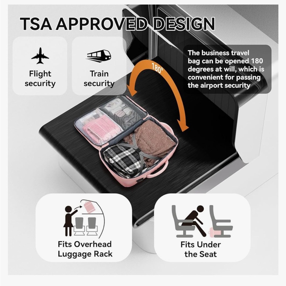 Airline Flight approved extra large capacity, travel laptop backpack 35L pink - Picture 5 of 16